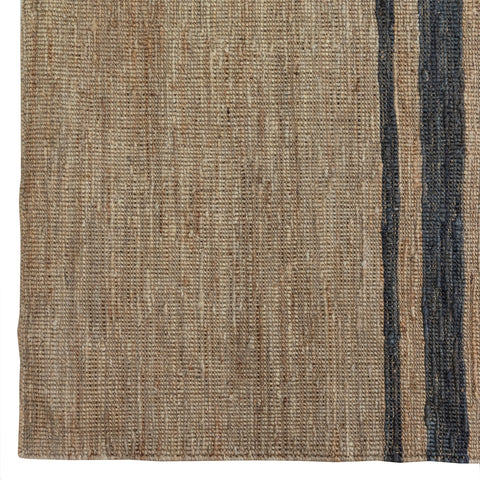 Braided Jute Rug with neutral stripe