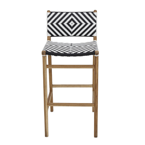 Diamond Weave Rattan & Teak Lounge Chair