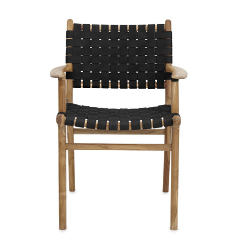 Diamond Weave Rattan & Teak Dining Chair