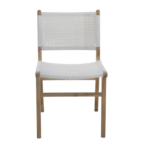 Diamond Weave Rattan & Teak Dining Chair