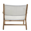 White Open Weave Rattan & Teak Lounge Chair