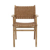 Tan Leather & Teak Dining Chair